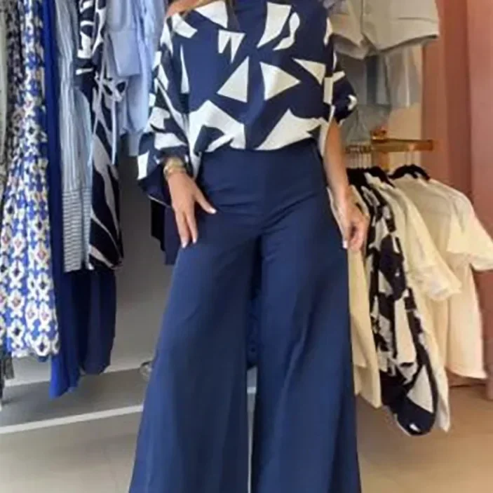 2025 primavera/verão moda feminina high street verão geométrico impresso batman camisa temperamento calças moda casual terno