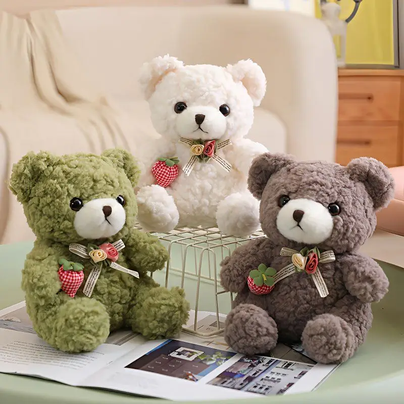 

20CM Cute Teddy Bear Plush Toy Kawaii Curly Hair DIY Accessory Bear Doll For My Child's Birthday Gift
