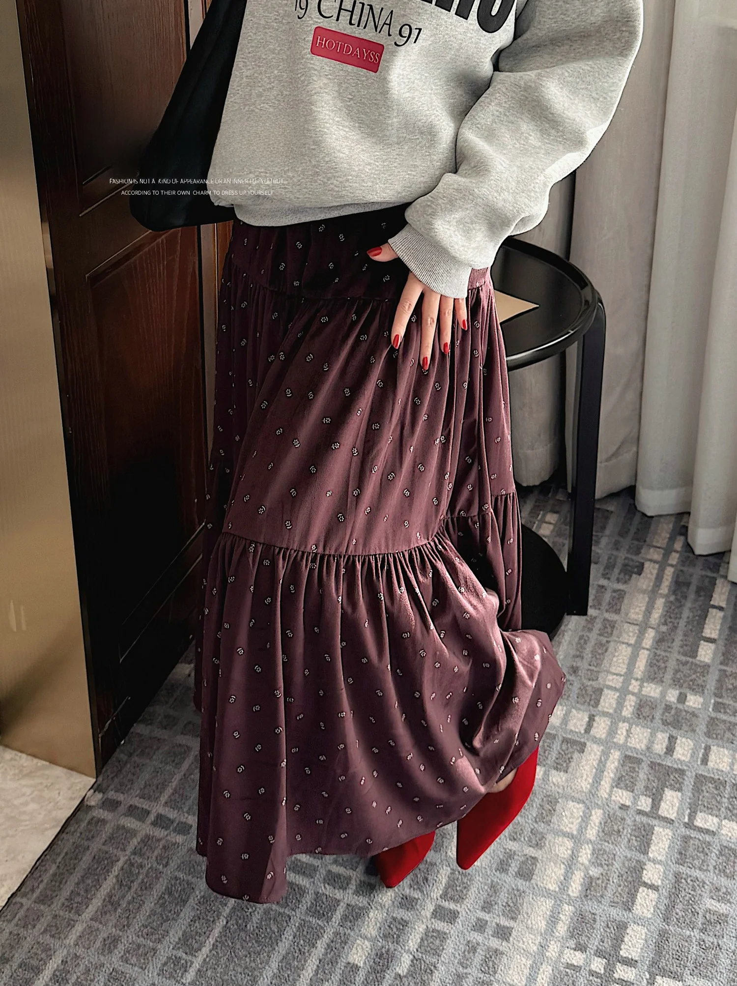 

Юбка JINGONI из бархата с цветочным принтом, женская, с завышенной талией, А-силуэт, миди, новая весенняя коллекция, юбка-миди, юбка-кейк