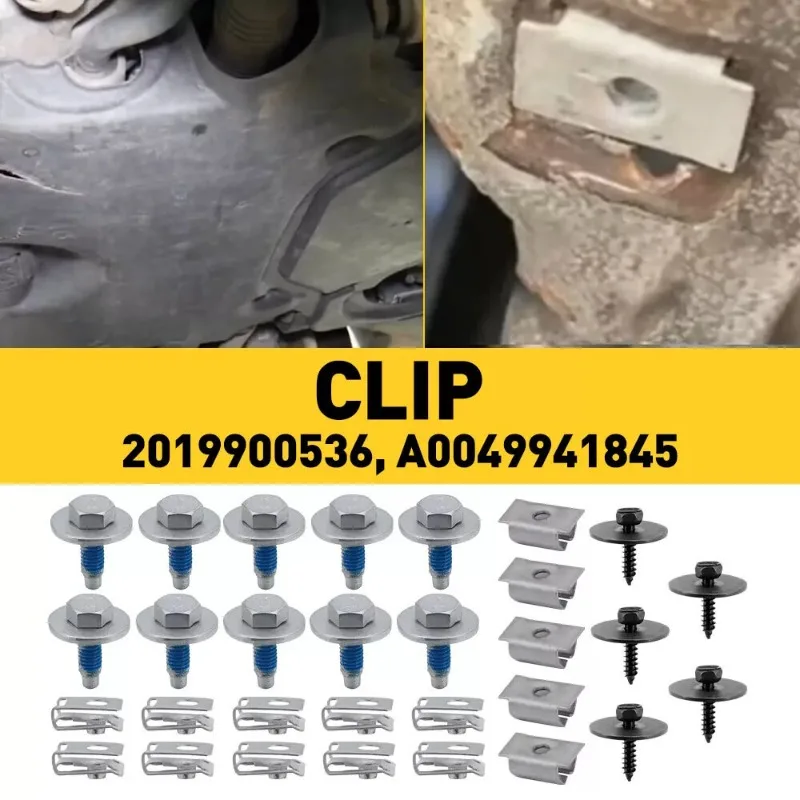 30x Engine Undertray Clips Screws For Mercedes-Benz Under Cover Splashguard Bolts Interior Accessories