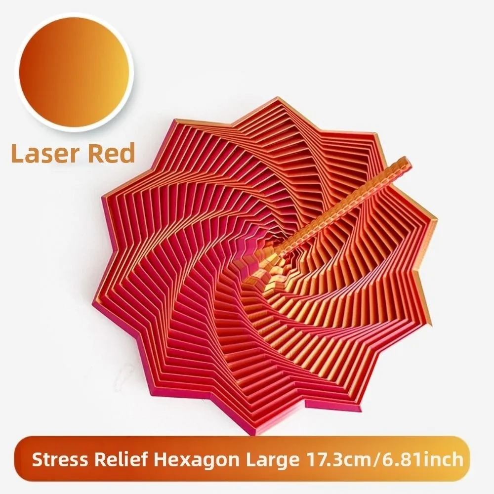 Impression 3D drôle, modèle d'étoile fractale, illusion visuelle élargie, spirales, créativité sensorielle, Relaxation, anxiété/adulte