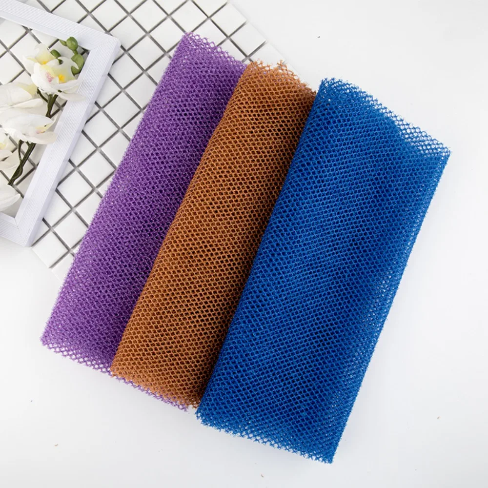 

4pcs Mesh African Net Bath Sponge Water-absorbent Long Strip Exfoliating Bath Towel Lightweight Thickened Shower Scrubber Back