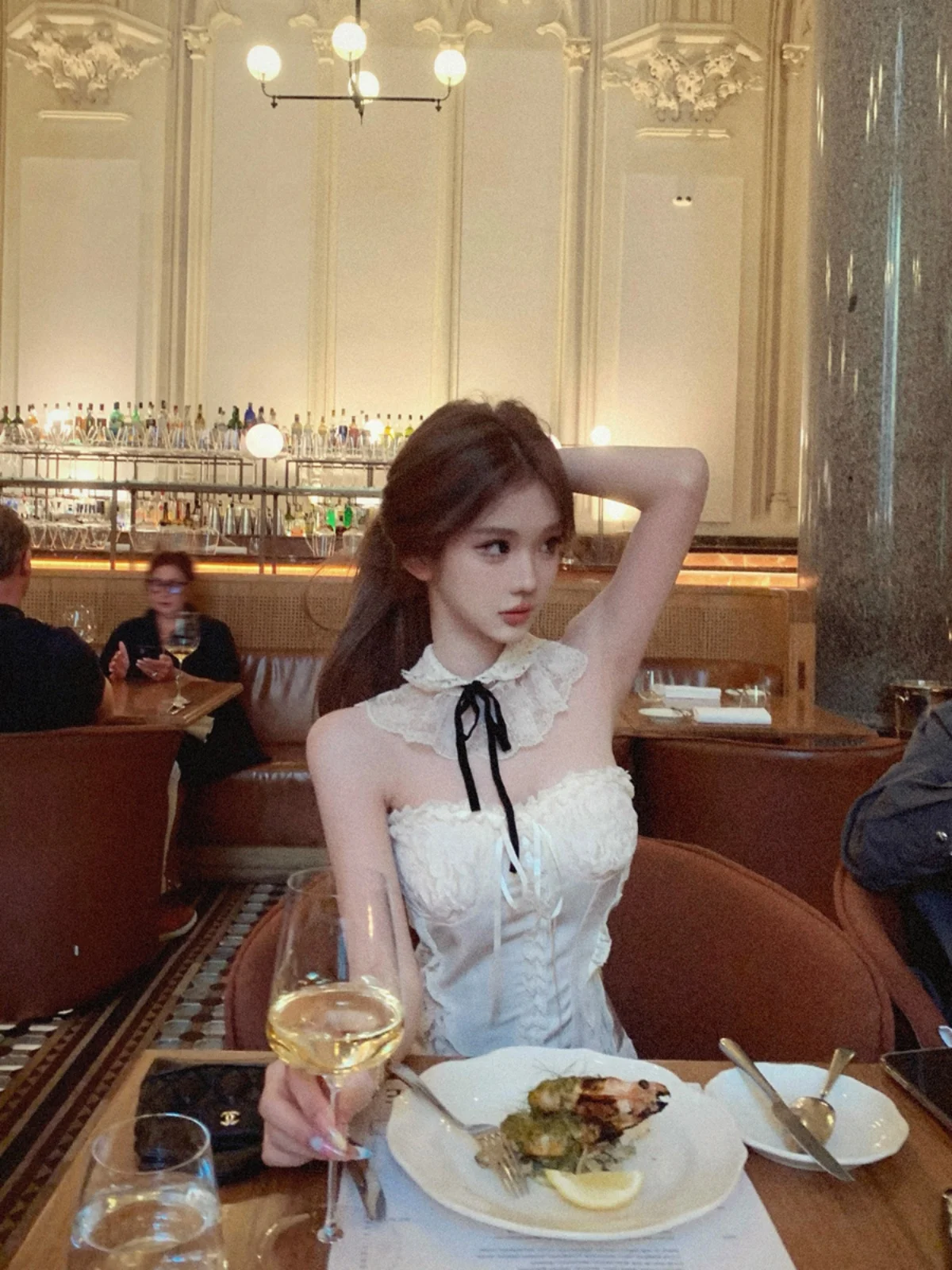 

Женский топ JMOP Sun Godd Mid-Century Private Collection из кружевного атласа без бретелек, весенне-летний жилет Svel