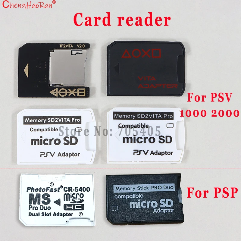 1PC For PSP Psvita PSV 1000 2000 Memory SD2vita Pro Compatible SD TF Card Adaptor V2.0 V3.0 V5.0 V6.0 Game Card Holder