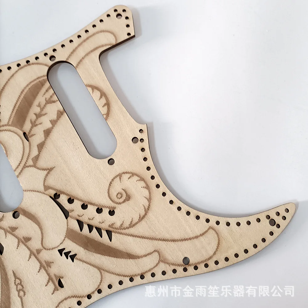 Electric Guitar Pickguard Set Carved SSS Pickguard & Backplate for ST PB LT Style Guitar Parts Replacement