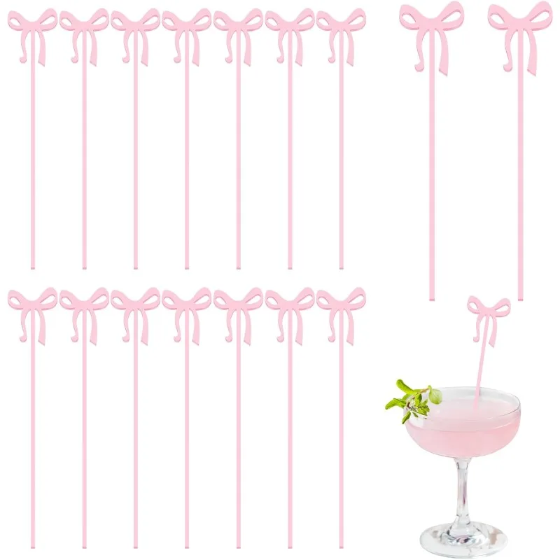 

Coquette Bow Acrylic Drink Stirrers Cocktail Stick Swizzle Sticks Bachelorette Party Coquette Birthday Party Girly Ribbon Party
