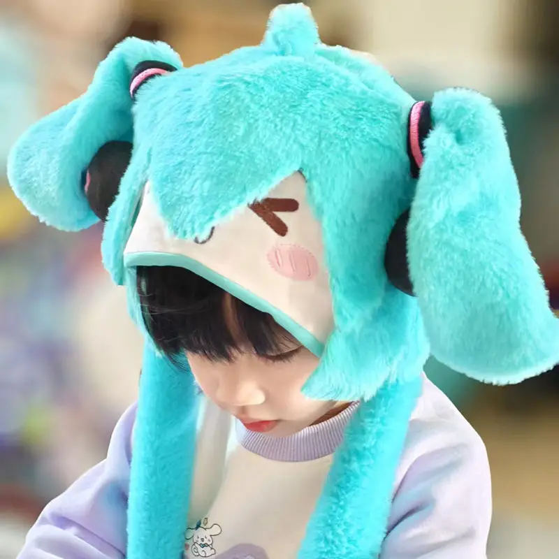 Hatsune Miku anime movable ear hat, creative and personalized warm hat for girls suitable for cold weather a great holiday gift