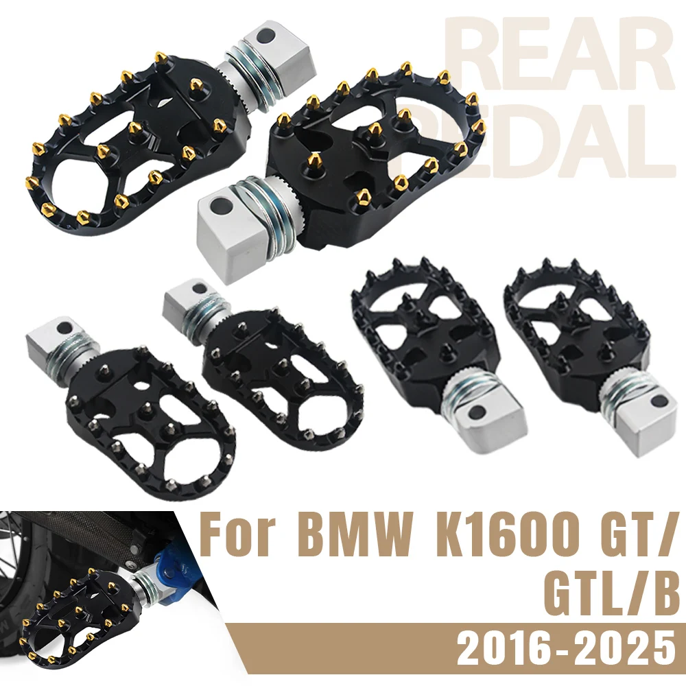 

1 Pair Passenger Foot Pegs For K1600 GT GTL K1600 B K 1600GA K 1600GTL Motorcycle 360 Adjustable Foot Rests Rear Footpegs Pedals