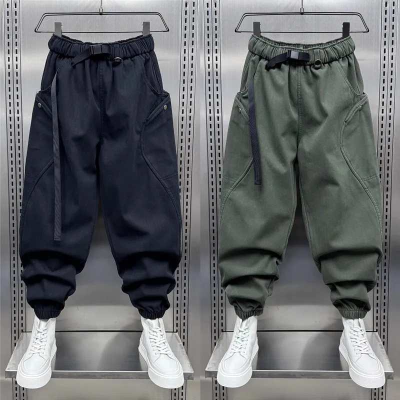 

Extra Large 300 Pounds Men's Workwear Pants Loose Straight Casual Harem Nine Points Trousers Autumn Trendy Brand Breathable