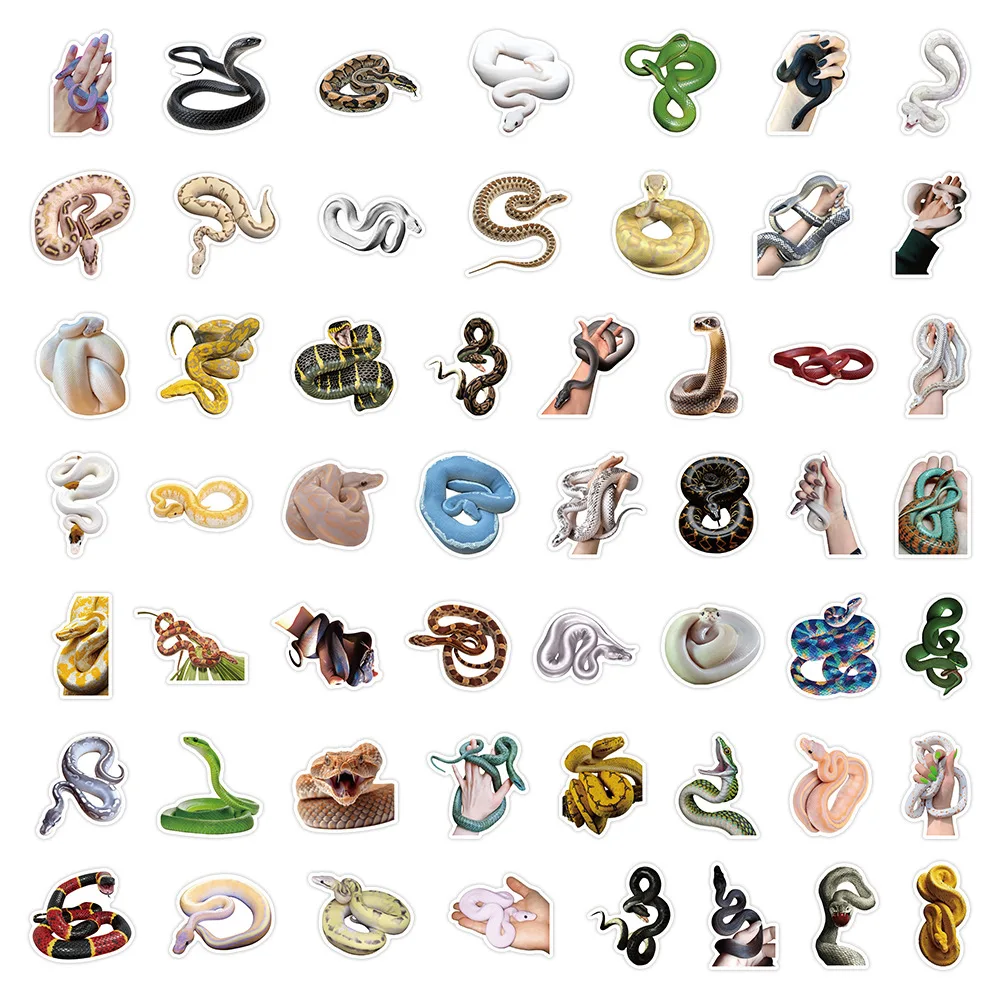 10/50 قطعة الملونة الأفعى الكتابة على الجدران ملصقات شخصية الحيوانات الأليفة الكرتون مائي DIY بها بنفسك الأمتعة الهاتف الغيتار سجل القصاصات ملصق مضاد للمياه