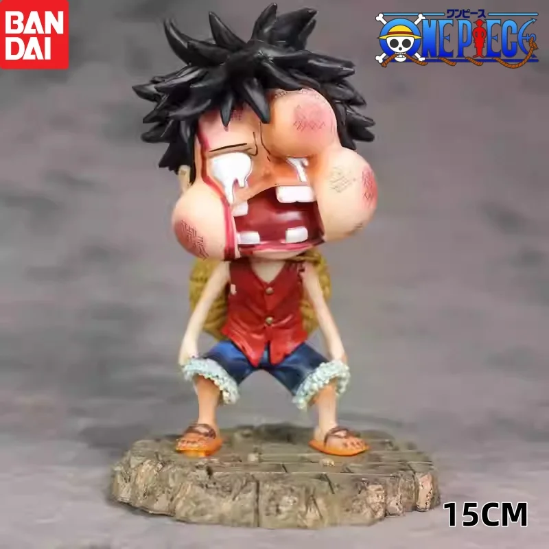 

In Stock Q Version One Piece Luffy Beaten Up Figure, Swollen Face, Bagged Action Figure Model Ornament