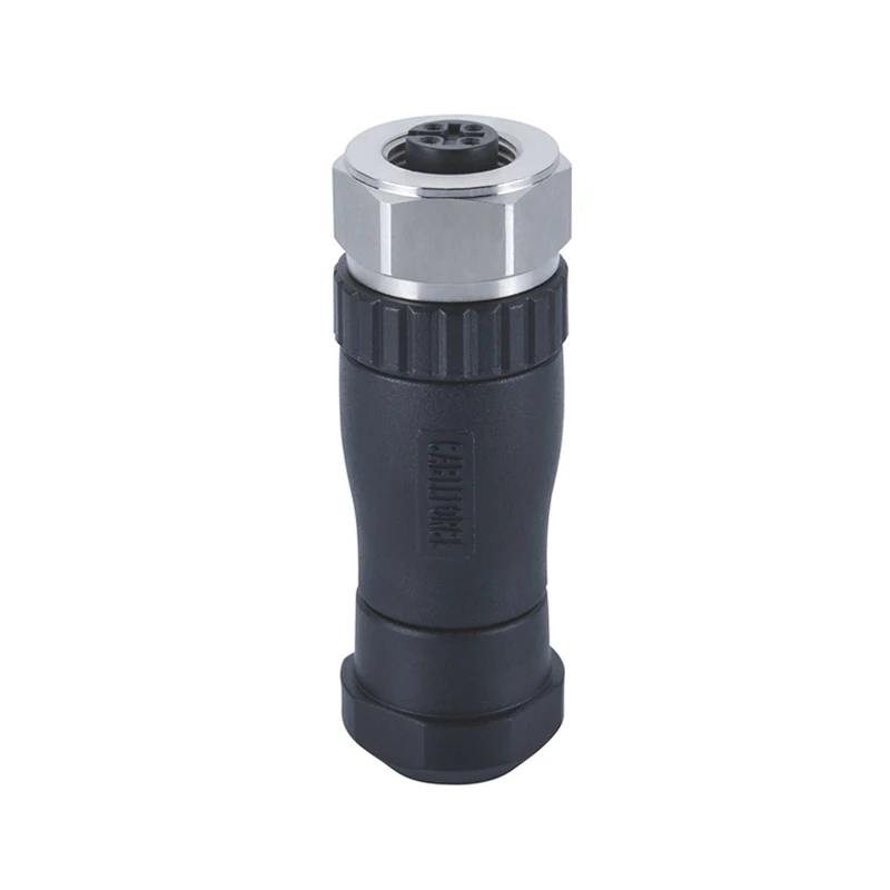 M12 a Code Female Aviation Field Wireable Connector 5 Pin SUS 316# Stainless Steel Screw