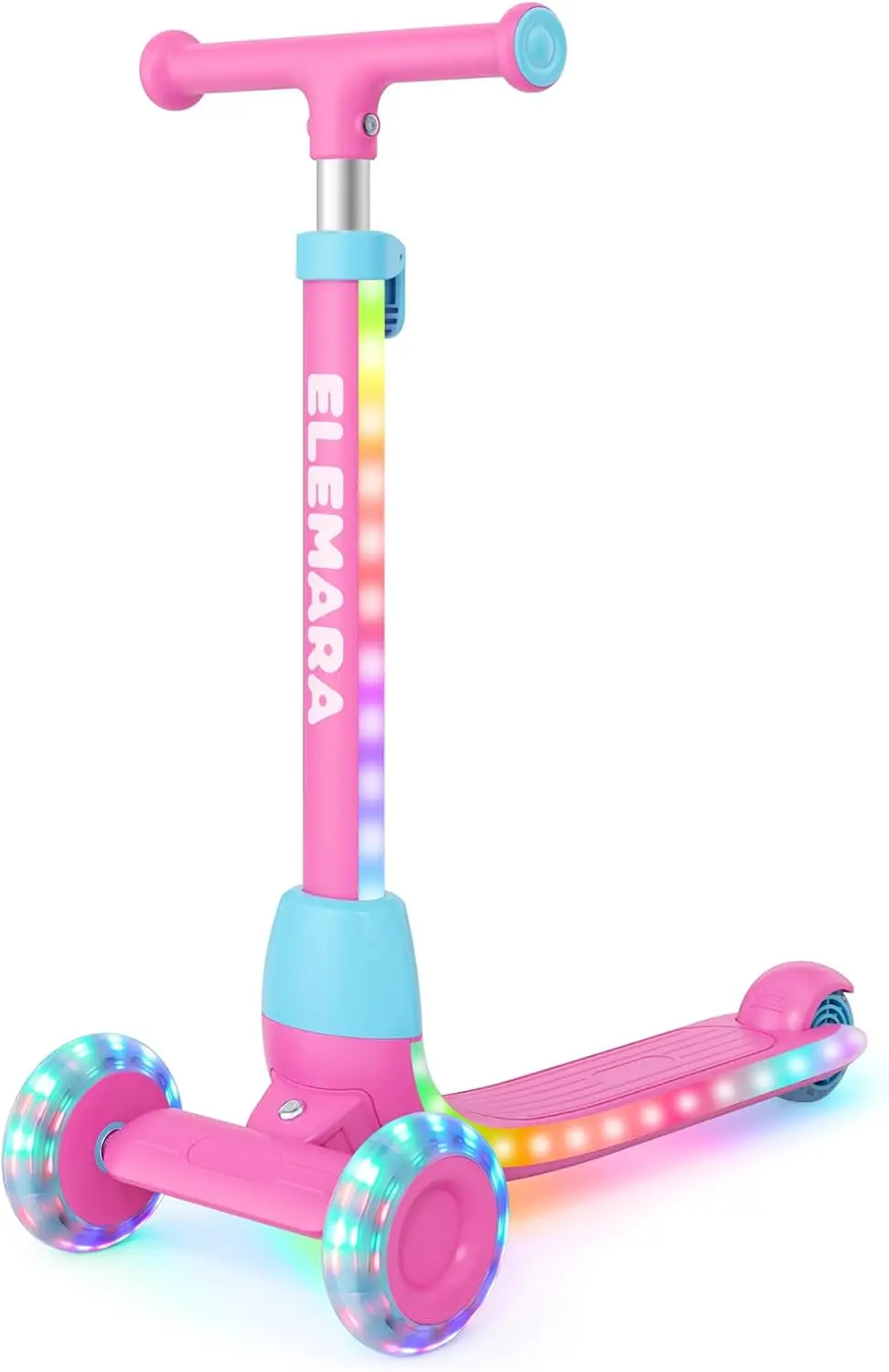 3 Wheel Scooter for Kids Ages 3-12 with 20 LED Light-Up Modes, Gift