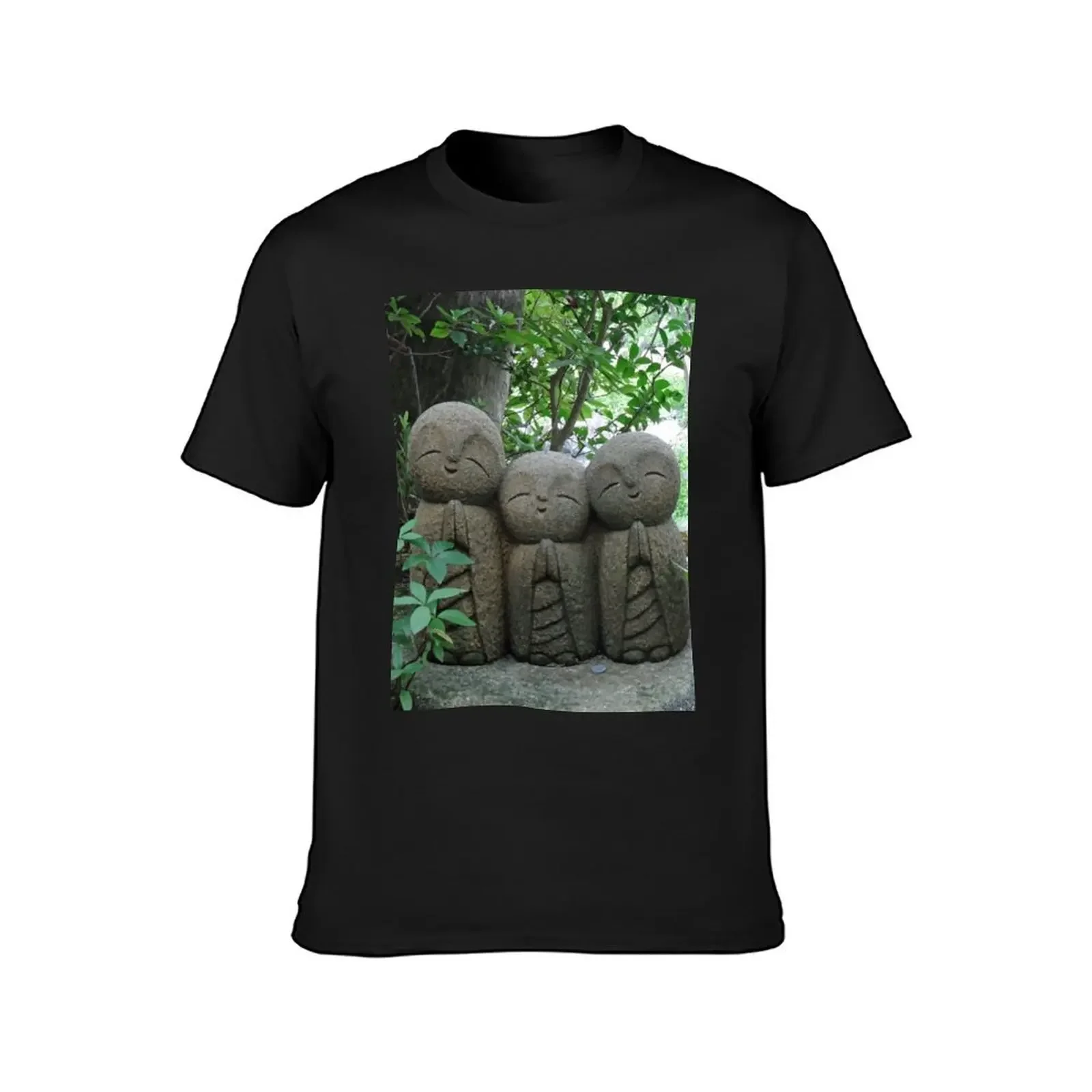 One two three Jizo in a garden in Japan T-Shirt cotton graphic tees rapper graphic tees heavy weight t shirts for men