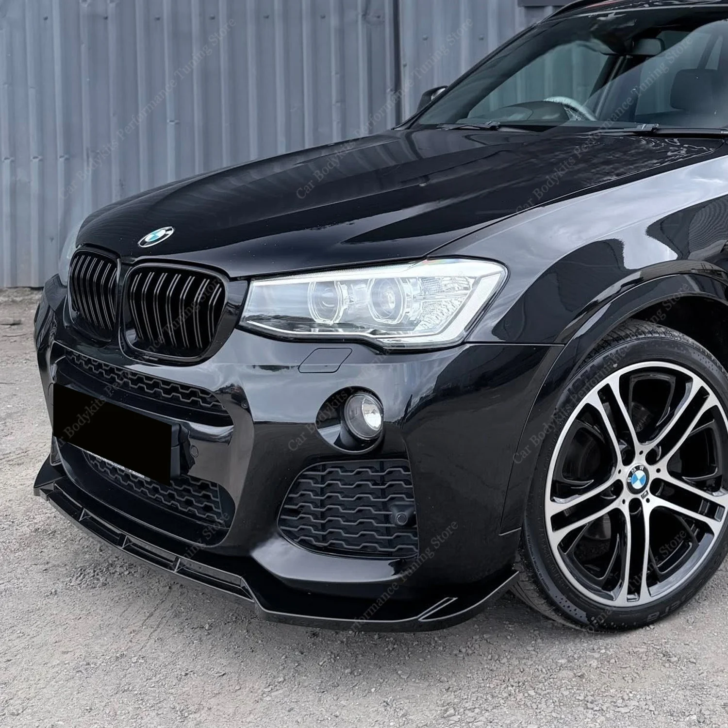 3Pcs ABS Front Bumper Lip Splitter Spoiler Diffuser Blade For BMW X3 F25 X4 F26 M Sport 2014-2018 Facelift Bodykits Tuning