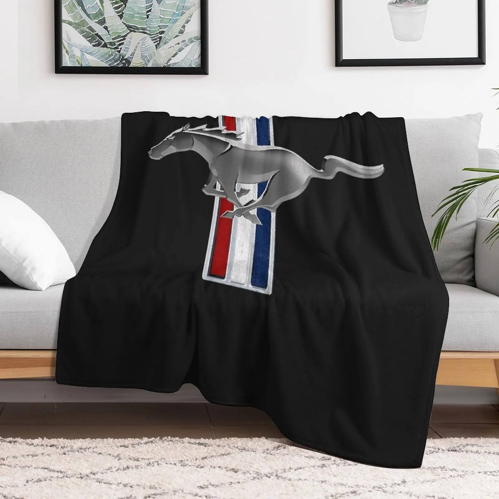 Ford mustang vintage pony logo Throw Blanket Bed covers funny gift Blankets