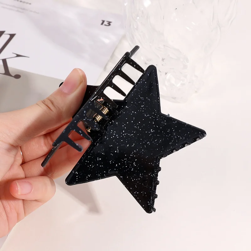 Irregular Shiny Star Hairpin Spring Clip Sweet Cool Super Flash Pentagram Hair Clips for Women Girls Hair Accessories