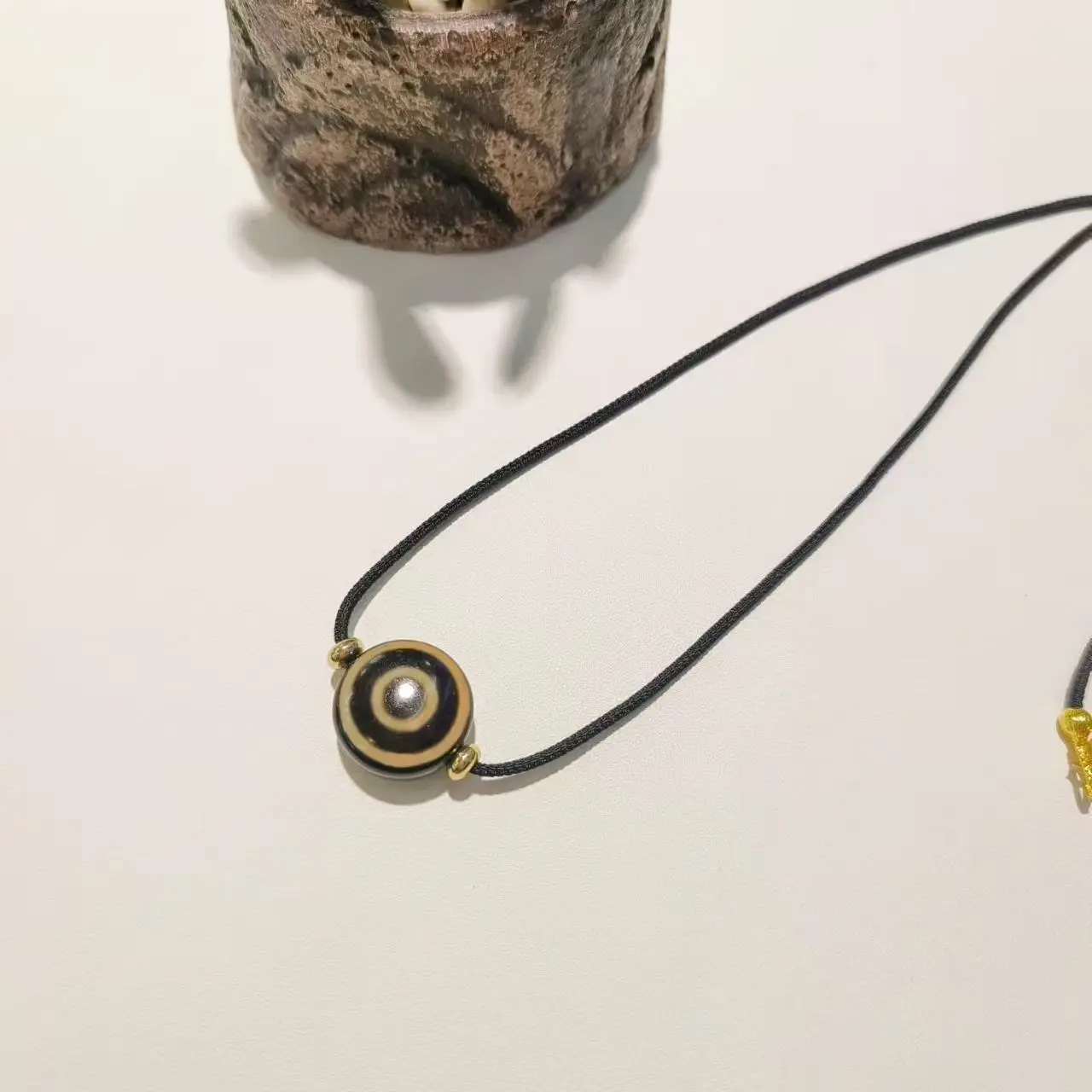 5pcs Tibetan Yam Yellow Sheep Plate Eye Agate Tianzhu Male Female Couple Necklace Dzi