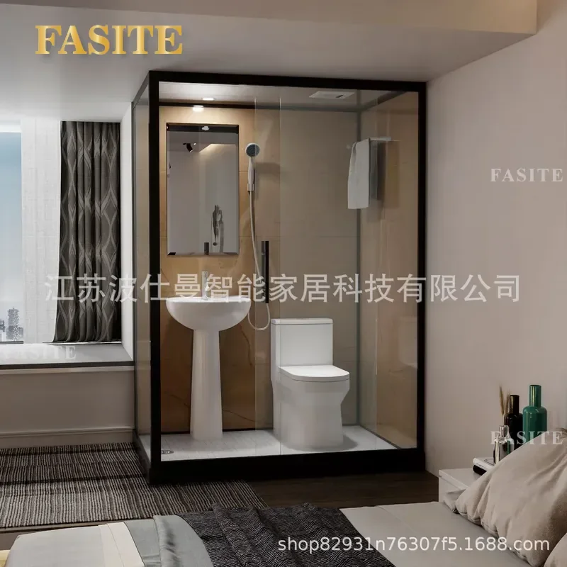 For Household Bathroom Integral Shower Room with Toilet Prefabricated Closed Bath Unit Space Saving All in One Sanitary Ware