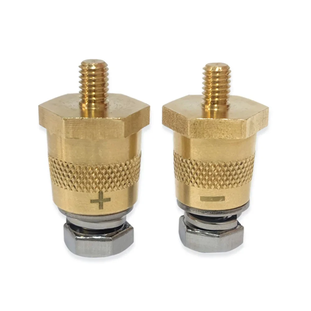 

Car Battery Connector Car Battery Connection Terminals For M6 Thread Brass Battery Poles Adapter With 2 Screws