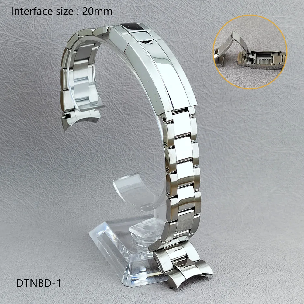 عرض النطاق الترددي 20 مللي متر VK63 سوار ساعة ذهبي وردي سوار من الفولاذ المقاوم للصدأ مع مشبك أمان لساعة الباندا من نوع كرونوغراف reloj