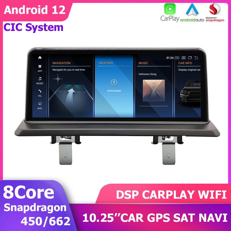 12.3''Car Navigation Stereo GPS Carplay Radio player Android 13 For BMW 1 Series E87/E81/E88 CIC System Sat Navi 1920*720 WIFI