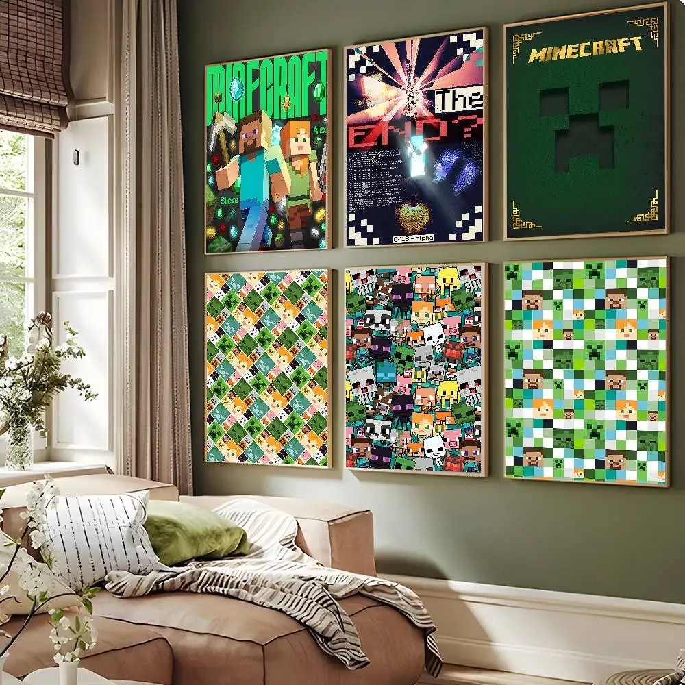 Game M-MineS C-CraftEs Whitepaper Poster Waterproof Paper Sticker Coffee House Bar Aesthetic Art Wall Painting