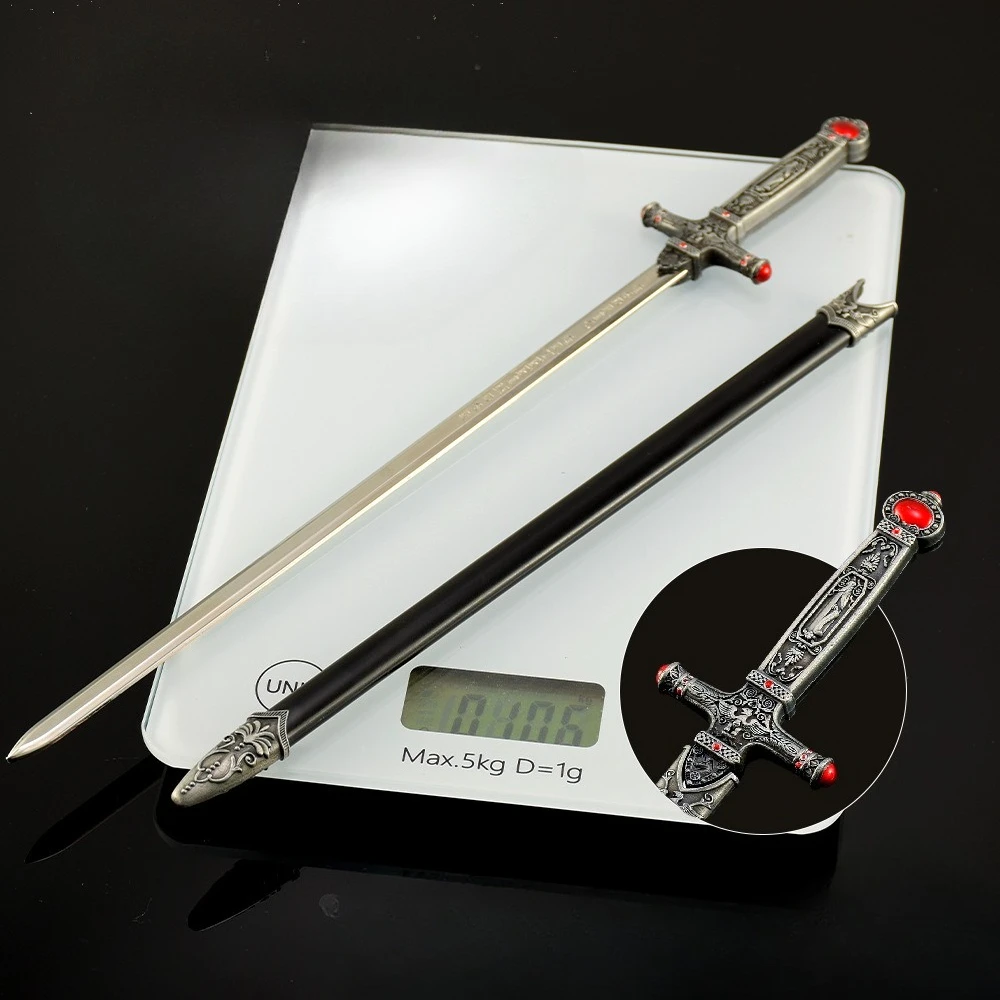 30 cm Gryffindors-Schwert, Ganzmetallmodell mit Scheide, Potter-Westernschwert, Sammlerstück, mittelalterliche Schwerter, Schreibtischdekoration, Spielzeugmesser, Junge