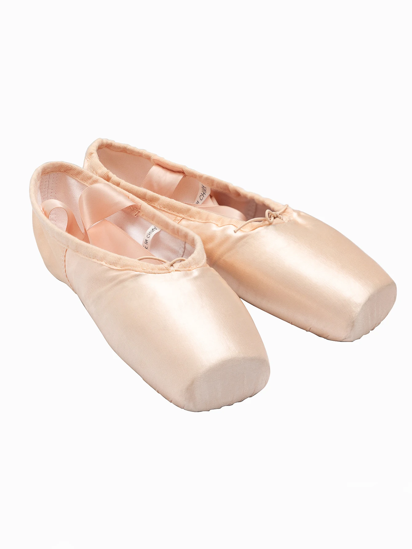 Professional Stain Ballet Pointe Dance Shoes Slippers with Ribbons and Toe Pads for Girls