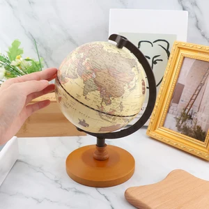 Karte des Landes der Weltkugel in englischer Sprache, Retro -Holzbasis, Landinstrument, geografische Ausbildung, Tischdekoration 6 Hauptverkaufsglotzo Terraqueo Giant - №4