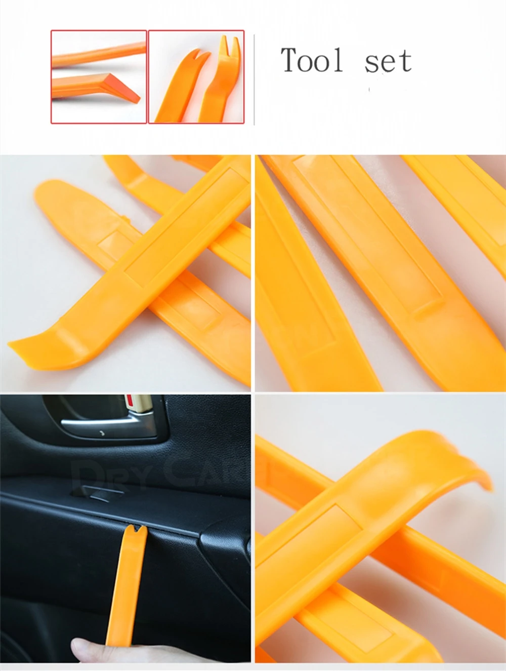 Afbeelding 4: 4 Stuks Pry Set Auto Deur Clip Panel Trim Removal Tool Kits Navigatie Demontage Wip Auto-interieur Plastic Wip Conversie