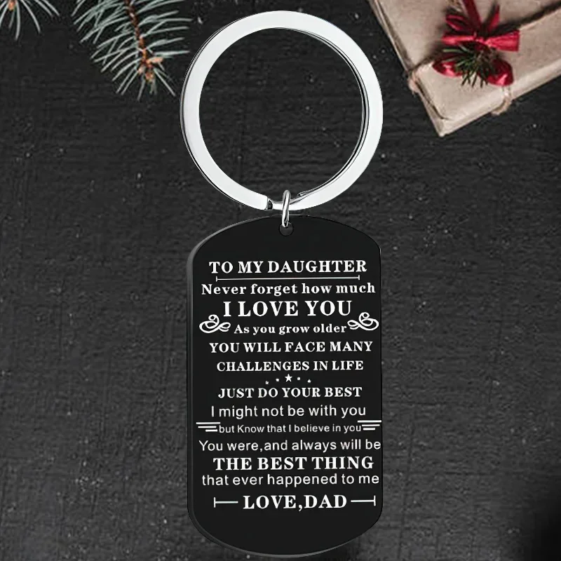 Cute Daughter Inspirational Gift Keychain Pendant Daughter Graduation Christmas Gifts Key Chain Keyring Daughter Mom Jewelry