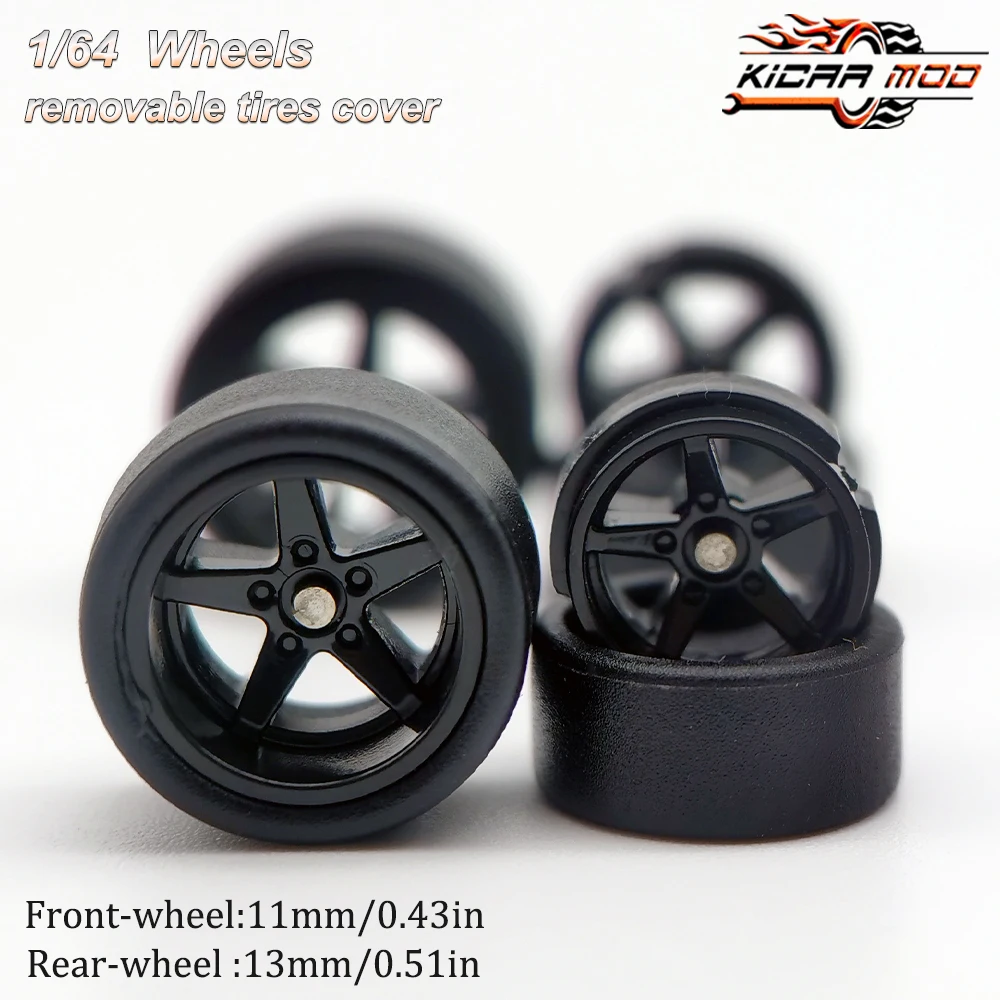 1/64 RLC Premium-Räder mit Slick-Reifen für RLC Muscle Car Advan GT Modellauto-Umbauteile D:11mm+13mm (1 Set) – Detail 10