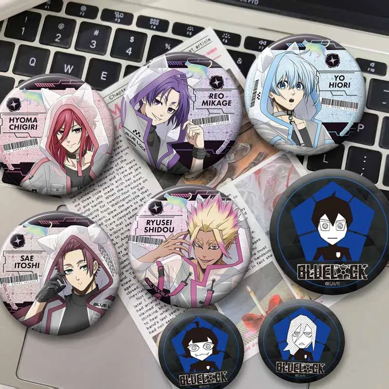 Cartoon Figure Yoichi Isagi Hyoma Chigiri Meguru Bachira Seishirou Rin Button Pins Handmade Round Brooch Itoshi Nagi Reo Badges