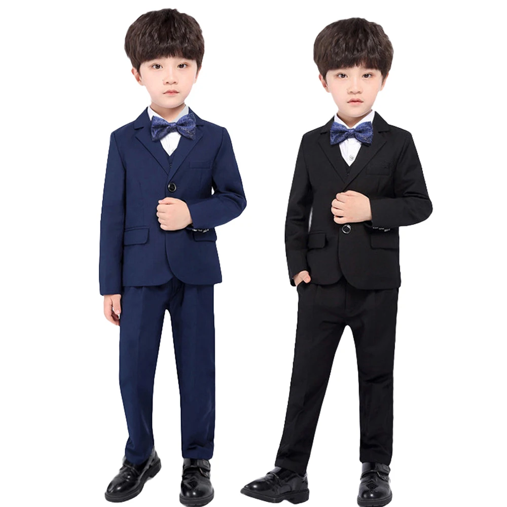 

LOlanat Toddler Kids Boy Suit Wedding Party Formal Wear Long Sleeve Tuxedo Outfits Children Shirt Vest Jacket Pants Birthday Set