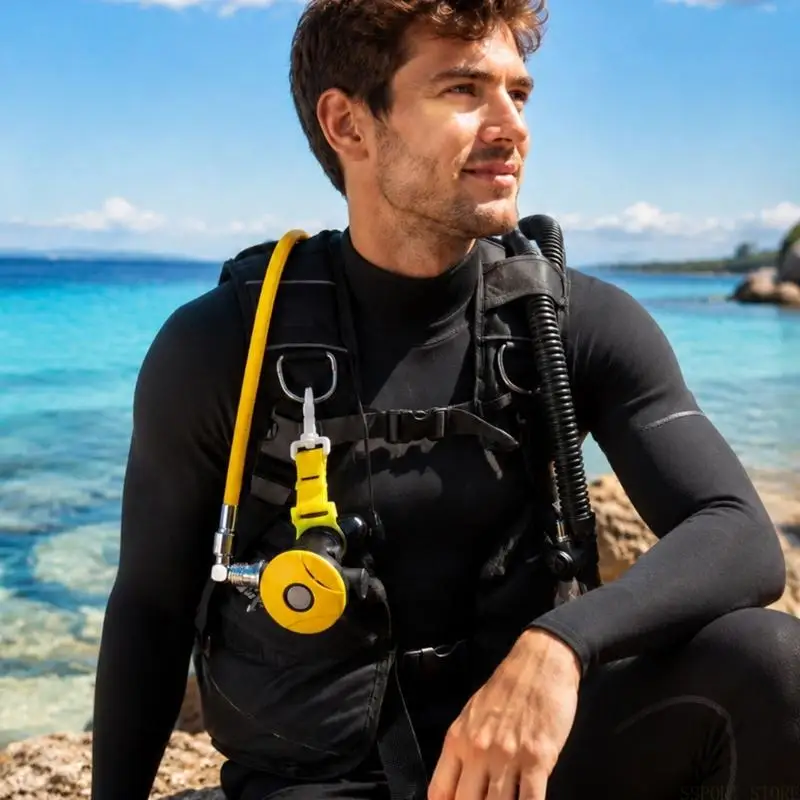 U2JB Scubas Regulator Holder Clip for Pool Training and Dives Preps, Silicone Rings Strap Organizers Clip for Quick Gear Access