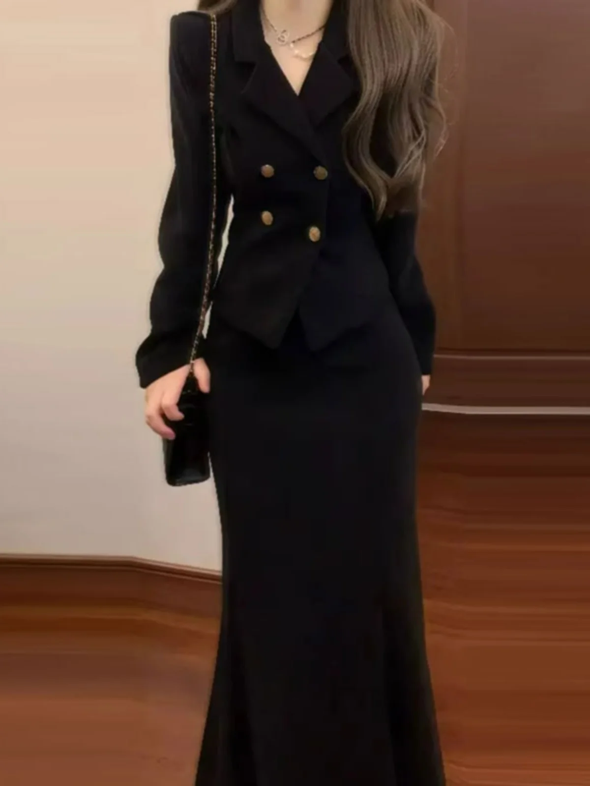 

Комплект из двух предметов Ele Lady Faionable, осенняя одежда, удобный длинный хлопковый костюм свека с застежкой на пуговицы для женщин