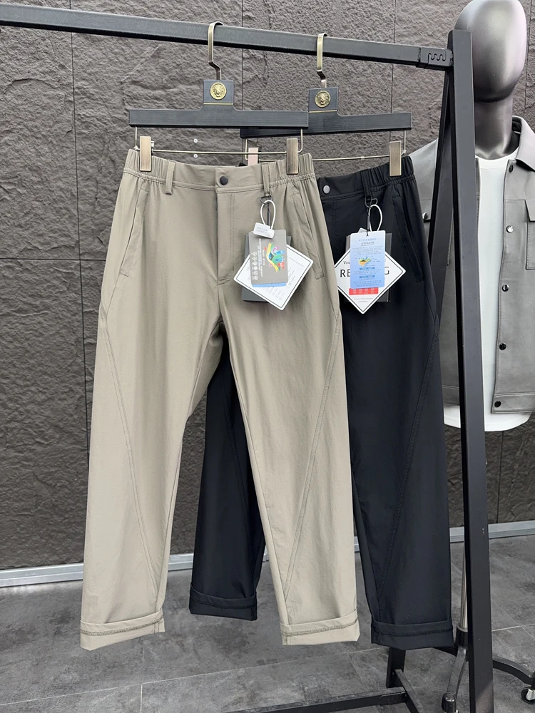 

Мужские повседневные брюки прямого цвета, однотонные, крутые, чувственные, дышащие, Qui Dry, с 3D вырезом, весна-лето, Faion Urban Sle