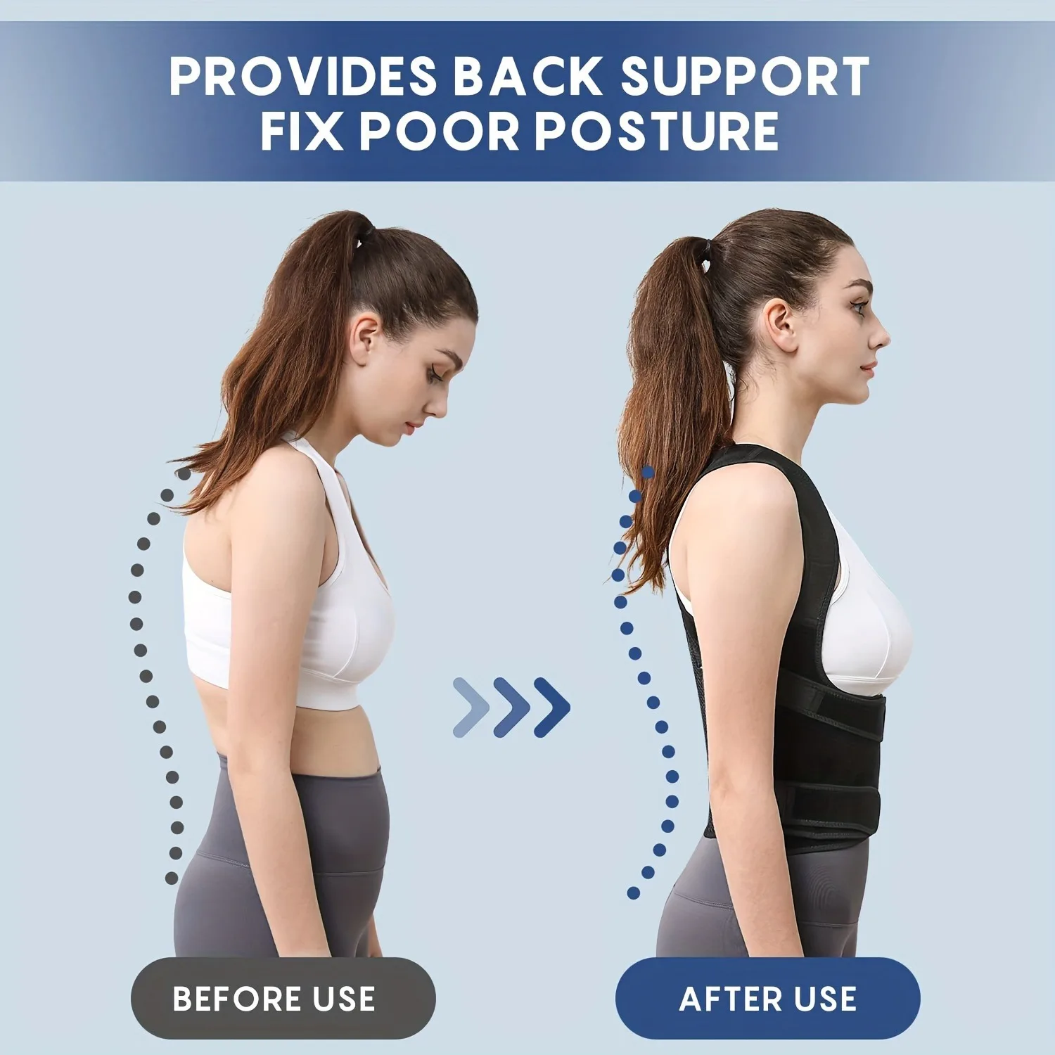 2 Pieces Achieve Upright Posture with IYDoaMea\'s Adjustable, Breathable Polyester Posture Corrector - Universal Fit for Pain Rel