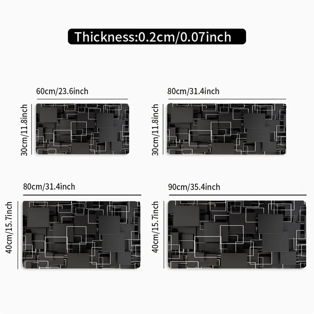 Tapete de mouse grande para jogos XXL, mouse pad com tema de design de layout abstrato, tapete de mesa de borracha para laptop, adequado para escritório e uso doméstico