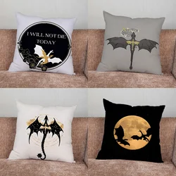 Books F-Fourth Wing Iron F-Flame Pillow Case For Home Bedroom Car Office Decoration Living Room Sofa Cushion Cover Suitable