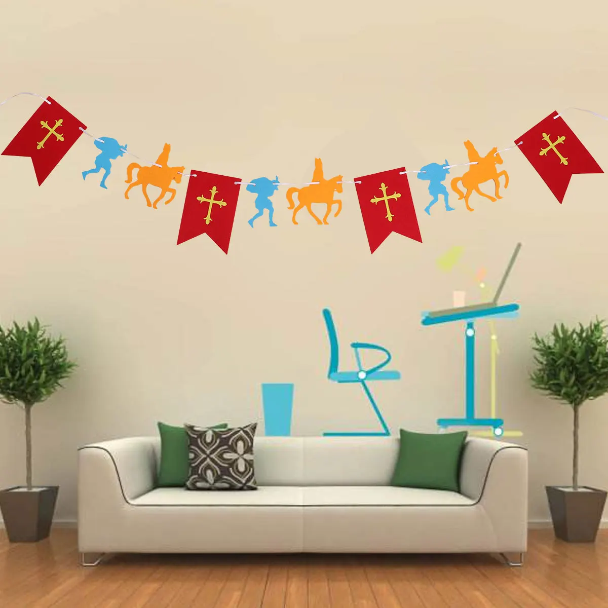 3M طويلة غير المنسوجة الرايات راية ديكور الحفلات قناع شكل معلق جدار نافذة الباب في الهواء الطلق الديكور الداخلي سحب #6