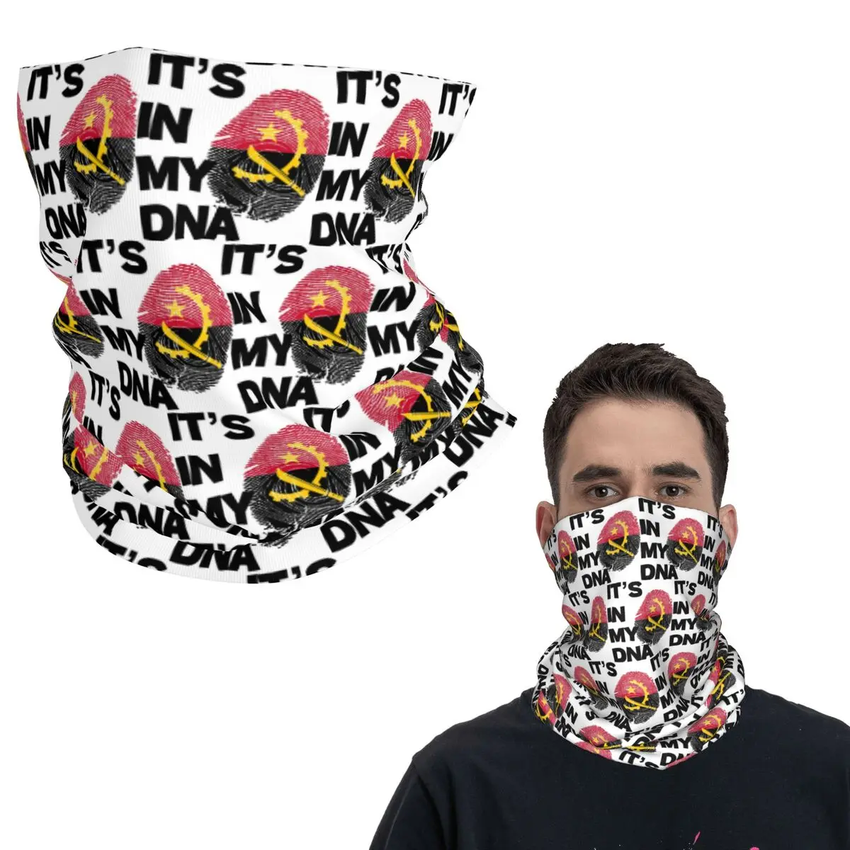 

Ангола Анголан с отпечатками пальцев, бандана, чехол на шею, шарф с принтом, многофункциональная повязка на голову, унисекс, моющаяся для взрослых