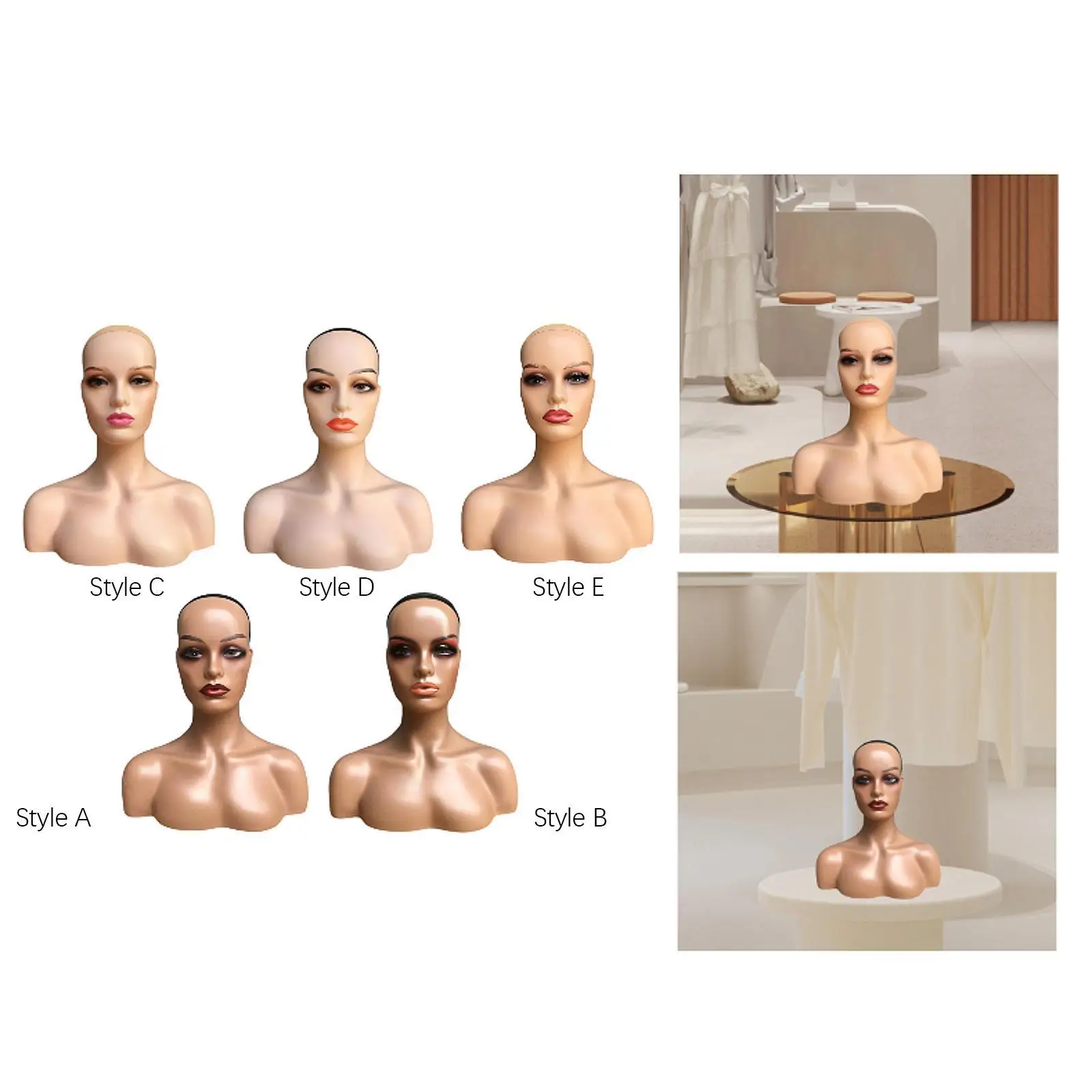 Mannequin Head for Wig And Jewelry Display Stand for Home Use