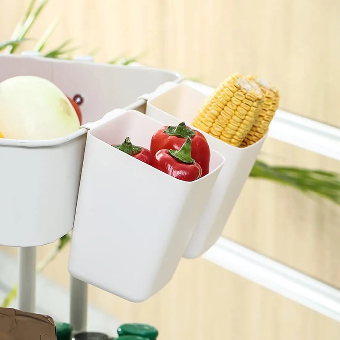 Hanging Cup Holder Wall Organizer Containers Space Saver Storage Bucket Desktop Cleaning or Make Up Pencil Holder for Home Decor