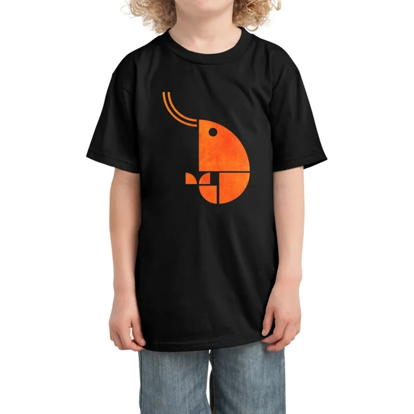 Shrimp Golden Ratio T-Shirt Kids Black Cotton Tee Child Tee Summer New Fashion Kids Tee Merch Cotton Children's Clothes Shirt