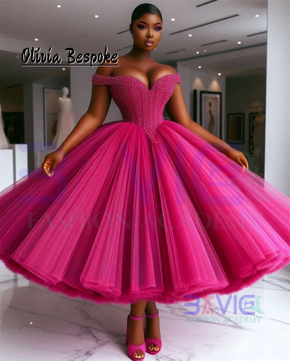 Hot Pink Evening Dr…