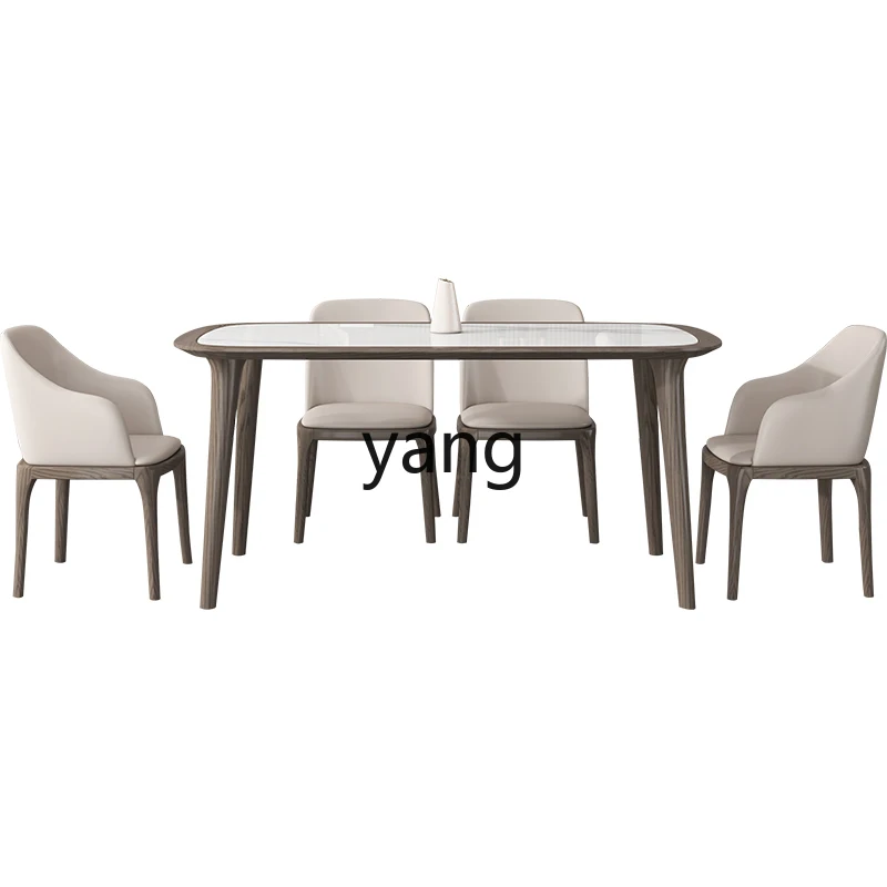 LH  rock slab dining table modern simple small apartment marble dining table table and chair combination