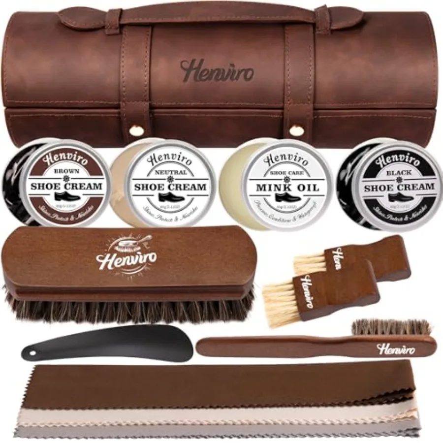 

Leather Shoe Polish Kit with Comprehensive Accessories for Daily Maintenance and Special Occasions Ideal for Men and Dad as a T