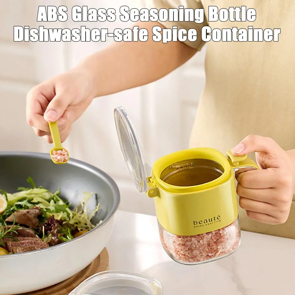 400ml Seasoning Jar Glass Sealed Spice Bottle Organizer With Push-Button Lid Moisture Proof Empty Spices Containers For Kitchen